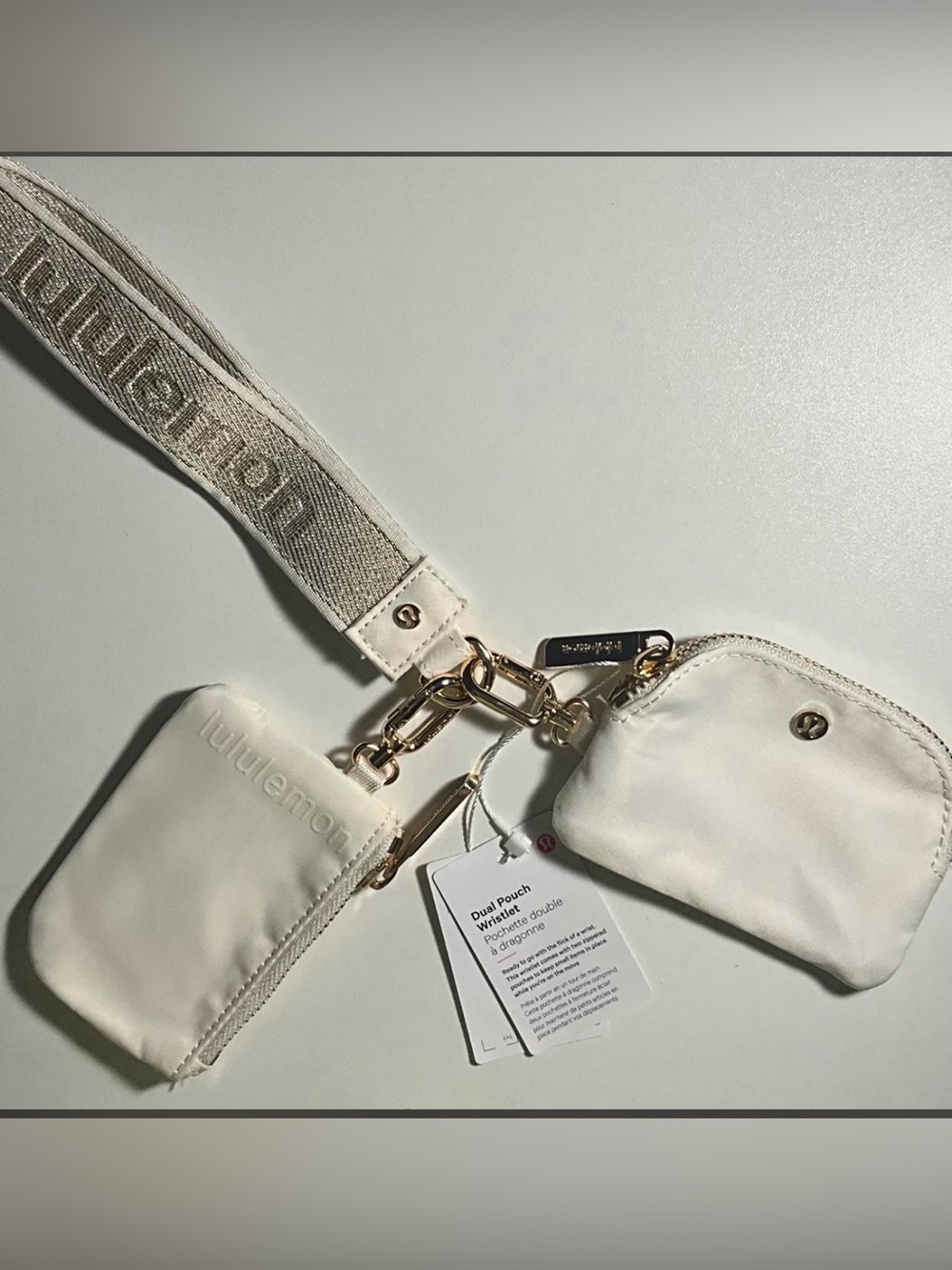 lululemon athletica Cream Dual Pouch Wrist Strap